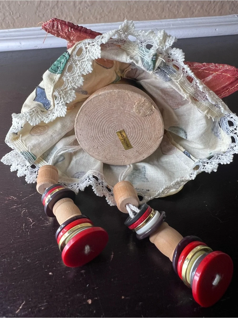 Vintage 1990s Dandee Button Angel Shelf Sitter Cottagecore Decor